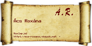 Ács Roxána névjegykártya